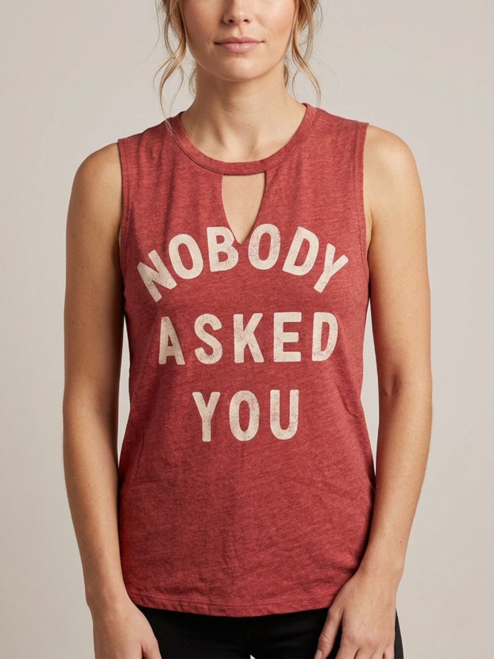 Nobody asked you graphic cut out tank